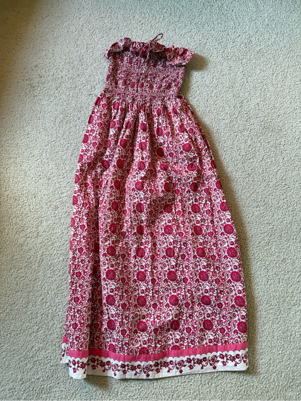 Universal Thread Pink White Floral Strapless Maxi Dress S